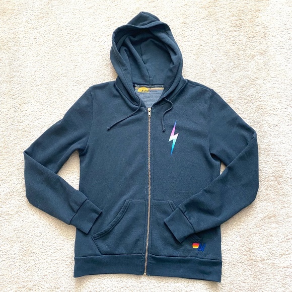 Aviator Nation Tops - Aviator Nation Rainbow Bolt zip-up hoodie